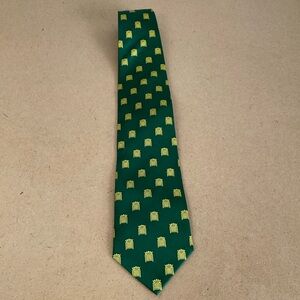 Fox & Chave House of Commons Tie. Green & Gold. 100% Silk